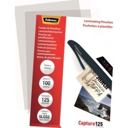 Lamineringsfickor Fellowes Capture 125mic 75x105mm