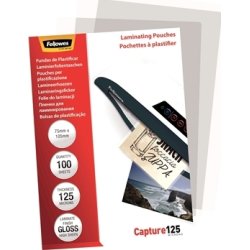 Lamineringsfickor Fellowes Capture 125mic 75x105mm
