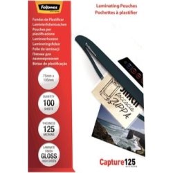 Lamineringsfickor Fellowes Capture 125mic 75x105mm