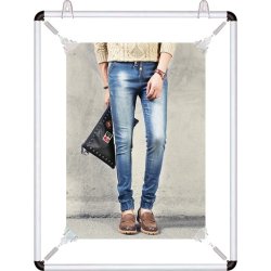 Alu Dobbeltsidet Plakatstrækker, 70x100, Sølv