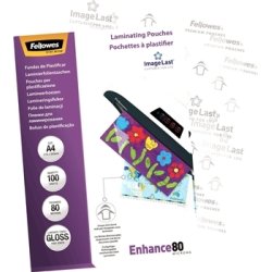 Lamineringsfickor Fellowes Enhance 80 mik A4 Gloss