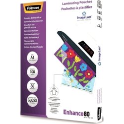 Lamineringsfickor Fellowes Enhance 80 mik A4 Gloss
