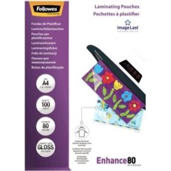 Lamineringsfickor Fellowes Enhance 80 mik A4 Gloss