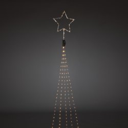 Julgransbelysning med toppstjärna, 274 LED, Silver