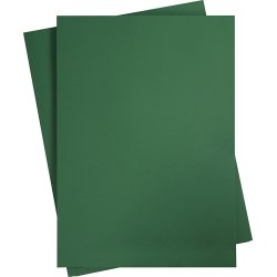Karton, A2, 180g, 10 ark, grangrøn