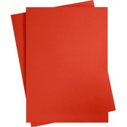 Karton, A2, 180g, 10 ark, postrød