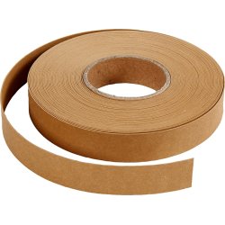 Läderpapper Flätstrimlor 15mm x 9,5 m ljusbrun