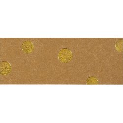 Flettestrimler i læderpapir, 15mm x 9,5m, guldprik