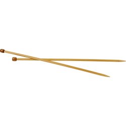 Sticknålar nr 6.5, L 35 cm, bambu