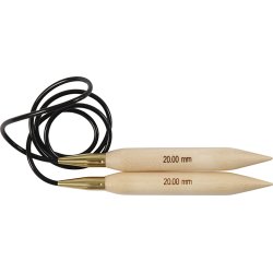 Rundstickor 20 L 150 cm, lackerat trä
