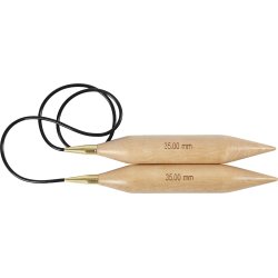 Rundstickor 35 L 150 cm, lackerat trä