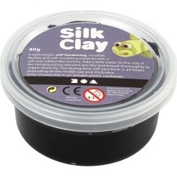Silk Clay Modellervoks, 40 g, sort
