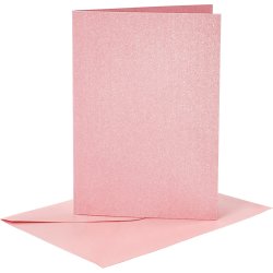 Kort Pärlemo och kuvert 4 set blå rosa