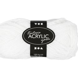 Akrylgarn Fantasia 50g vit