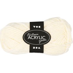 Akrylgarn Fantasia 50g råvit