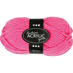 Akrylgarn Fantasia 50g neonrosa