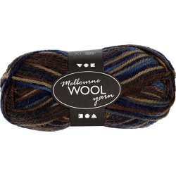 Ullgarn Melbourne 50g brun harmoni