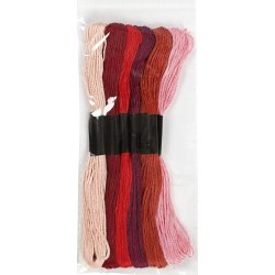 Broderigarn 6 buntar röd harmoni
