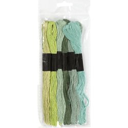 Broderigarn 6 buntar grön harmoni