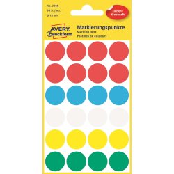 Färgkodningsprickar Avery 3089, 96 st Färgmix