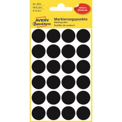 Färgkodningsprickar Avery 3003 18 mm 96 st Svart
