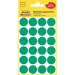 Avery 3006 färgkodningsprickar, 18 mm, 96 st, grön