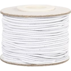 Elastiskt snöre 1 mm x 25 m Vit