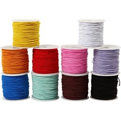 Elastiskt snöre 1 mm x 25 m 10 st Blandade färger