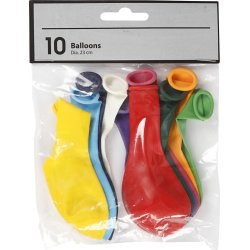 Balloner, ass. farver, 10 stk