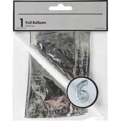 Folieballon, sølv, 6-tal