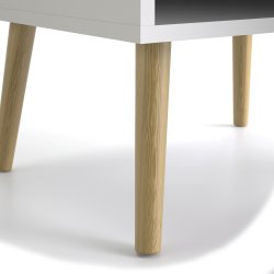 BudgetLine Reol m. 2 skuffer og låge, hvid/eg