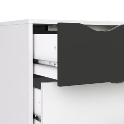 BudgetLine Kommode m. 5 skuffer, hvid/sort