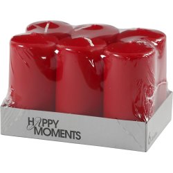 Happy Moments Bloklys, 5 x 10 cm, rød, 6 stk