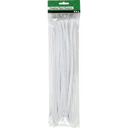 Piprensare Chenille 6 mm 50 st Vit