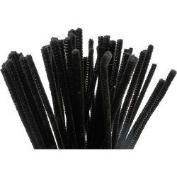 Piprensare Chenille 6 mm 50 st Svart