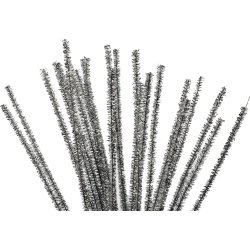 Piprensare Chenille 6 mm 24 st Silver