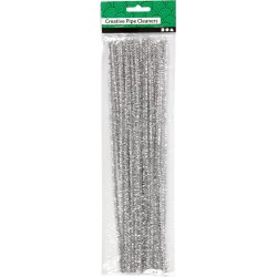 Piprensare Chenille 6 mm 24 st Silver