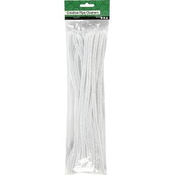 Piprensare Chenille 9 mm 25 st Vit