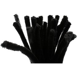 Piprensare Chenille 9 mm 25 st Svart