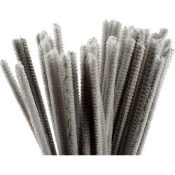 Piprensare Chenille 6 mm 50 st Grå