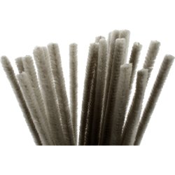 Chenille Piberensere 9 mm, grå, 25 stk