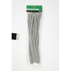 Chenille Piberensere 9 mm, grå, 25 stk