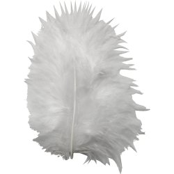 Pyntedun 5-12 cm, hvid, 15 stk