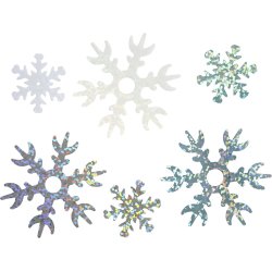 Paljetter snöflinga blå/vit/silver 30g