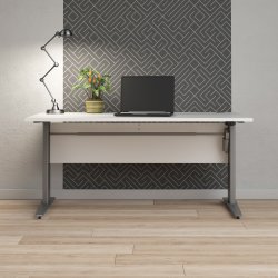 Skrivbord BudgetLine Höj-/sänkbart 150x80cm Vit/al