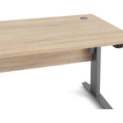 BudgetLine hæve/sænkebord, 150x80cm, eg/alu stel