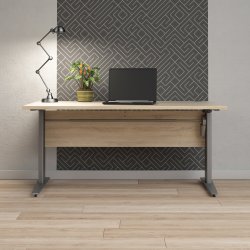 Skrivbord BudgetLine Höj-/sänkbart 150x80cm Ek/alu