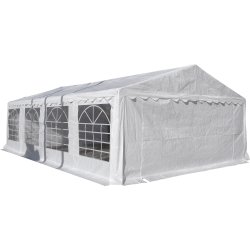 Lyxigt partytält 5x8 m, 42 personer, PVC, vit