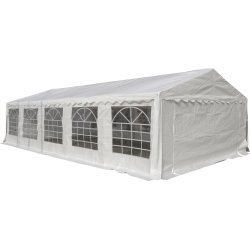 Partytält 5x10 m, 56 personer, PE, vitt