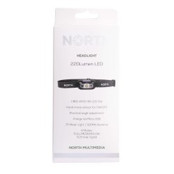 Pannlampa NORTH 220 Lumen Svart